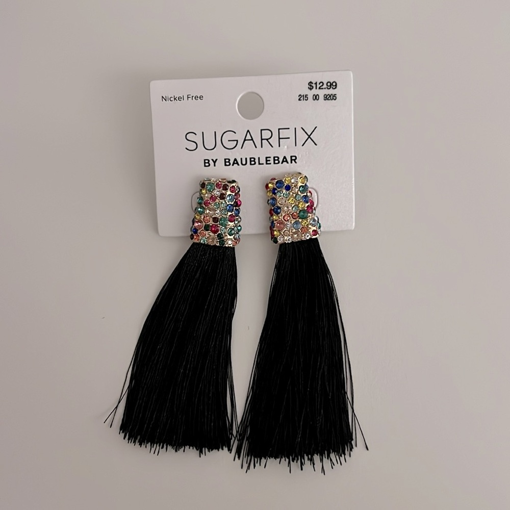 NWT Sugarfix Jeweled Tassel Earrings